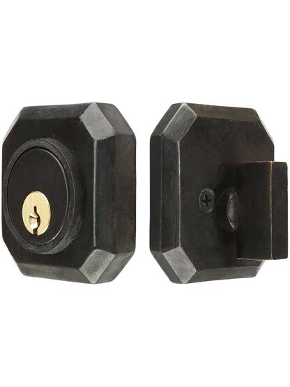 Solid Bronze Angular Single-Cylinder Deadbolt.